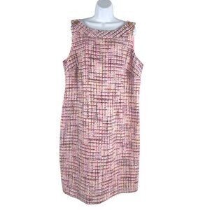 Talbots‎ RSVP Ribbon Tweed Shift Dress 16W Sleeveless Multicolored NWT DR-1784